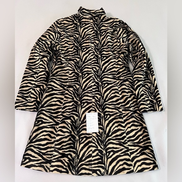 VTG KAREN KANE INC. LIFESTYLE Women’s Brown Tiger Print Long Line Jacket Sz M - Picture 14 of 14